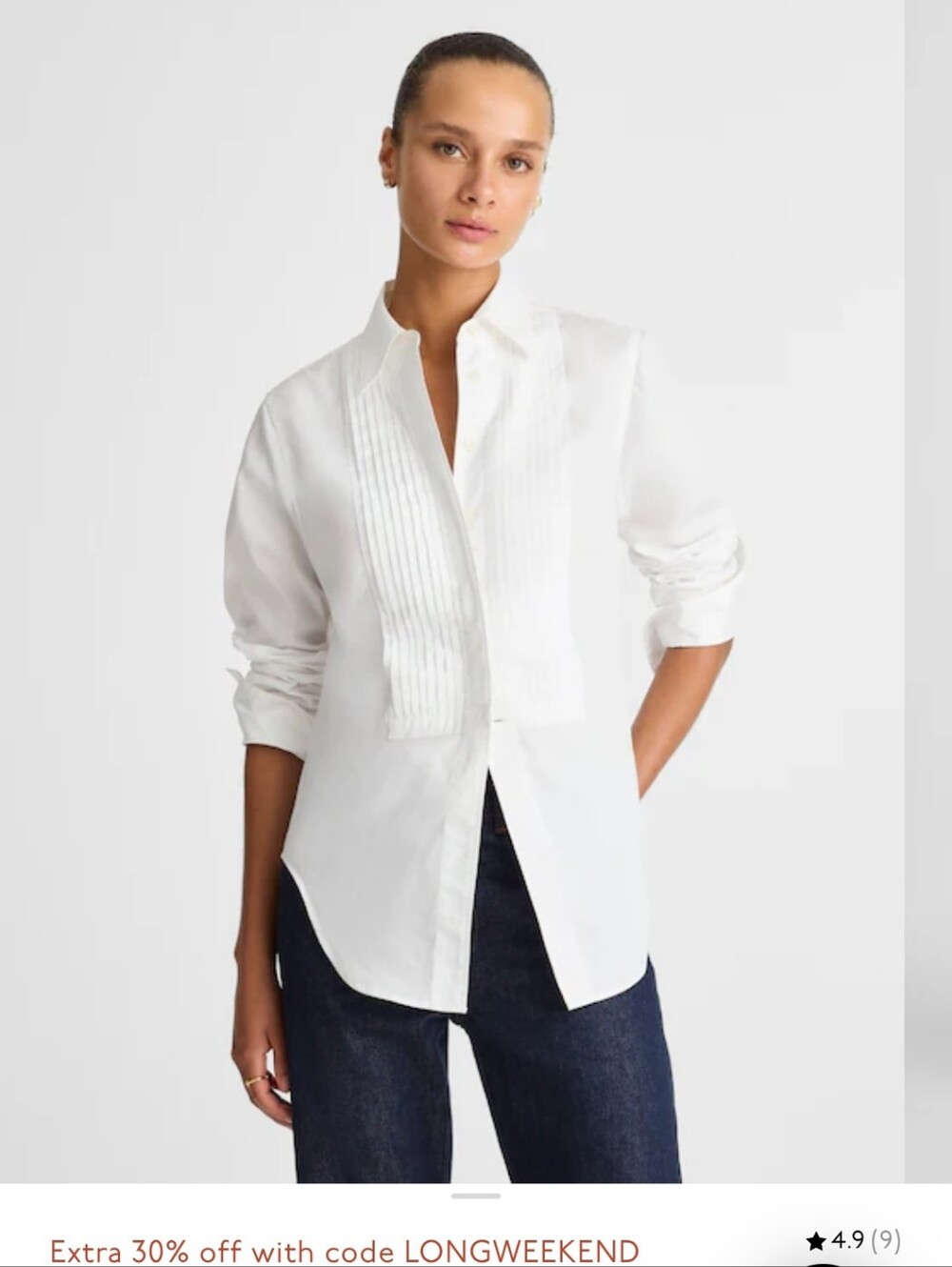 Madewell S Small Cutaway Tuxedo Shirt in Poplin